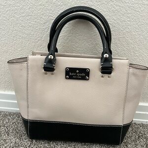 Kate Spade beige and black color block medium tote.